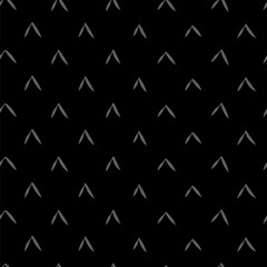 Vector. Grey and black background. Artistic background, hand drawn simple shapes, checkmarks. Mosaic abstract background. Repeating geometric texture.