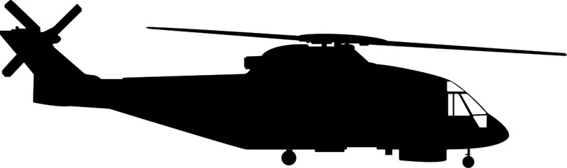 silhouette of a helicopter similar to that of CH-149. © Gabrielius