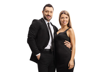 Elegant man and woman in embrace