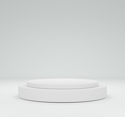 White product background stand.advertisement product presentations, mockups, cosmetic product displays, pedestals.Podium stand. 3D Rendering.