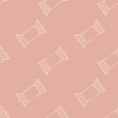 Windows engraved seamless pattern. Retro frame glass window hand drawn style.