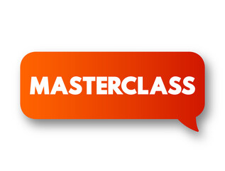 Masterclass text message bubble, concept background