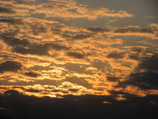 A beautiful sunset - the clouds have turned yellow