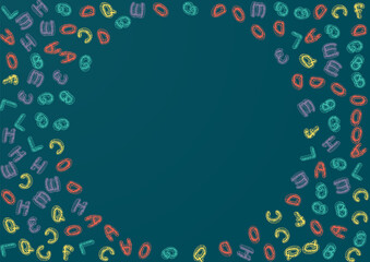 Drawn School Board Vector Green Background.