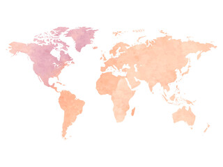 Map of the world in watercolor effect
