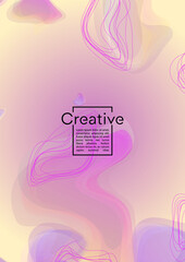 Futuristic Geometric Cover Design with Gradient and Abstract Lines, Figures for your Business. Template Fluid Rainbow Poster Design, Gradient Flow Effect for Electronic Festival.