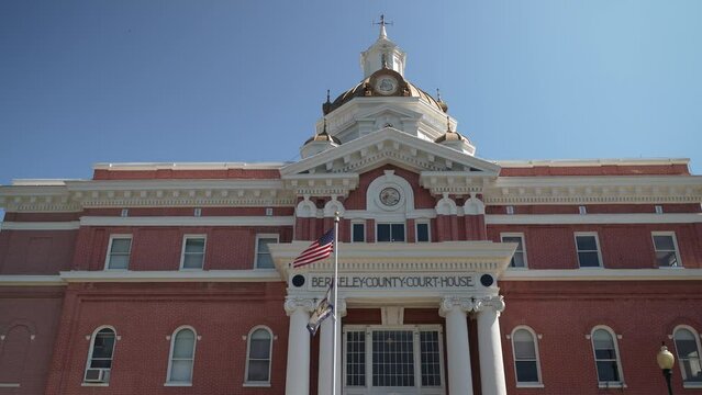 Martinsburg, West Virginia, WV with view of Berkeley county courthouse.