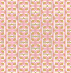 Abstract Geometric Chains Retro Seamless Pattern Minimal Design Trendy Fashion Colors Perfect for Allover Fabric Print or Wrapping Paper