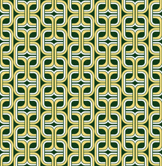 Abstract Geometric Chains Retro Seamless Pattern Minimal Design Trendy Fashion Colors Perfect for Allover Fabric Print or Wrapping Paper