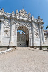 Fototapeta na wymiar Dolmabahçe Palace garden gate, on a sunny day
