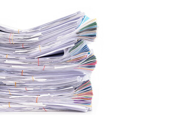 Stack of Documents isolated on white background.