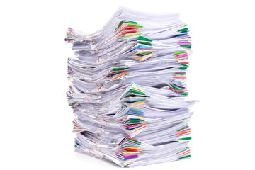 Stack of Documents isolated on white background.