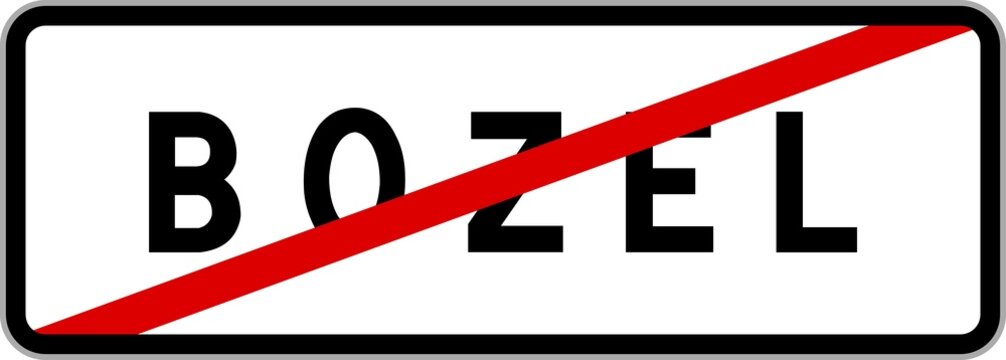 Panneau sortie ville agglom&eacute;ration Bozel / Town exit sign Bozel