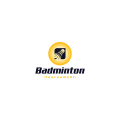 Badminton tournament logo design illustration