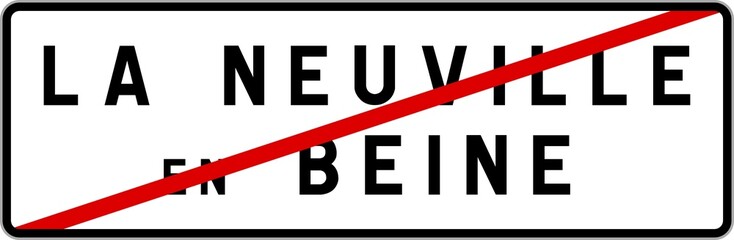 Panneau sortie ville agglomération La Neuville-en-Beine / Town exit sign La Neuville-en-Beine