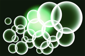 Dark green background with circle bubbles for presentations, announcements, posters, wallpapers and more