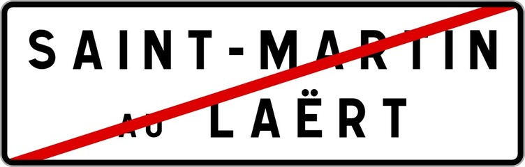 Panneau sortie ville agglomération Saint-Martin-au-Laërt / Town exit sign Saint-Martin-au-Laërt