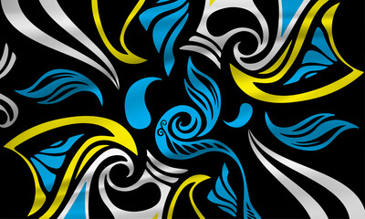 Fantastic wavy abstract design vector. Abstract floral wave background vector