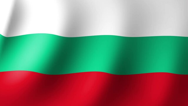 The flag of Bulgaria flutters in the wind. 3d loop animation
