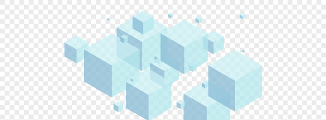 White Square Background Transparent Vector. Box Cardboard Illustration. Blue Polygon Brick Texture. Model Card. Monochrome Light Geometric.