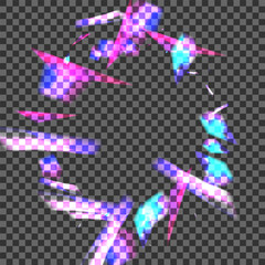 Blue Element Background Transparent Vector. Confetti Solar Template. Violet Galaxy Texture. Shine Flash. Bokeh Year Illustration.