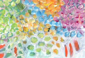 Art Watercolor and Acrylic smear blot brushstroke impressionism painting. Abstract texture color...