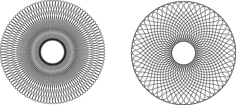 Guilloche patterns, rosette patterns in vector
