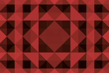 Cherry-colored pixel background. Mosaic texture. Triangular pixelation.