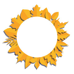 Vector frame with orange leaves in papercut style