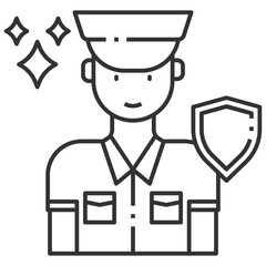 Simple security guard outline icon