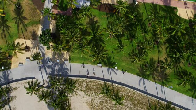 Bicycles riding in South Beach Miami