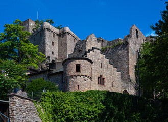 Castle Hohenbaden old ruin. Baden Baden, Baden Wuerttemberg, Germany, Europe - obrazy, fototapety, plakaty
