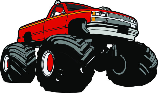 big red monster truck 4WD 