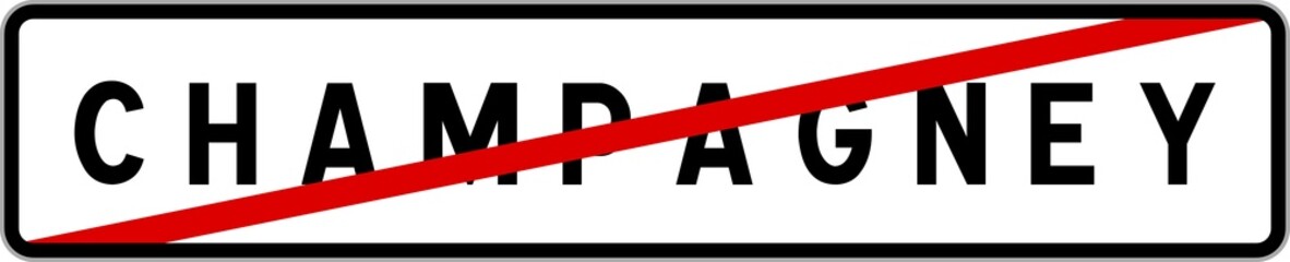 Panneau sortie ville agglomération Champagney / Town exit sign Champagney