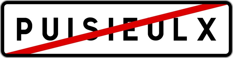 Panneau sortie ville agglomération Puisieulx / Town exit sign Puisieulx