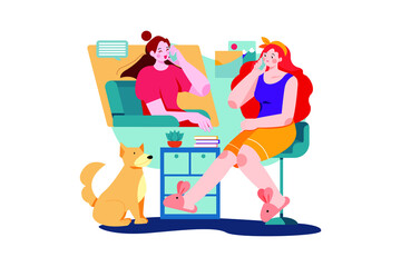 Daily Lifestyle flat illustration concept on white background