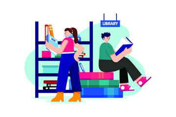 Online Education flat illustration concept on white background