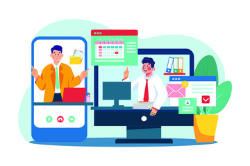 Business Activities flat illustration concept on white background