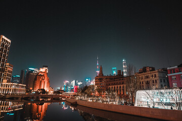Fototapeta na wymiar Shanghai night city view
