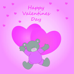 teddy bear in love, Valentine’s Day card 