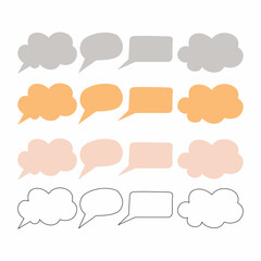 clouds for text in different colors, vector illustration