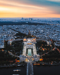 Paris at night from eiffel tower