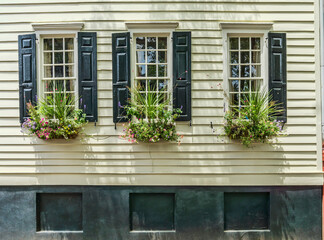 Fototapeta na wymiar Charleston Window Planters