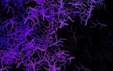 Dark Purple, Pink vector elegant pattern with branches, leaves.