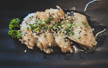 Japanese food served on a plate looks delicious.