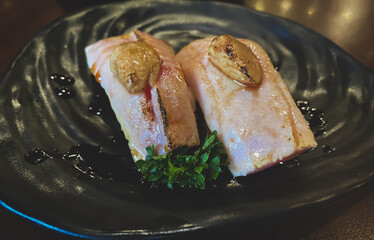 Japanese food served on a plate looks delicious.