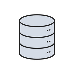 Database icon. High quality coloured vector illustration..
