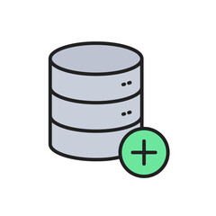 Added database icon. High quality coloured vector illustration.