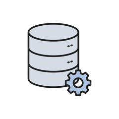 Database settings icon. High quality coloured vector illustration.