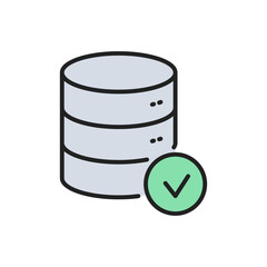 Database work icon. High quality coloured vector illustration..